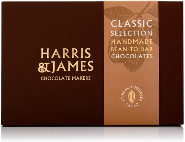 Harris & James Classic 24 Piece Chocolates Gift Box. Handmade Luxury Chocolates - White Chocolate, Milk Chocolate & Dark Chocolate. Selection Box Including 12 Different Chocolate Varieties.