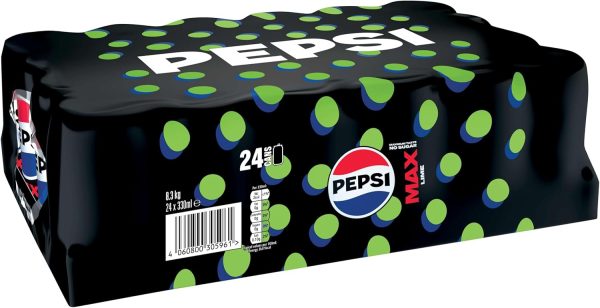 Pepsi Max Lime No Sugar Cola Cans 24 x 330ml