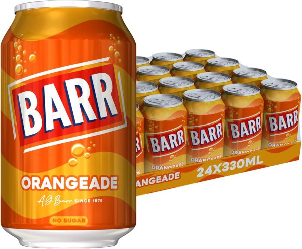 ARR since 1875, 24 Pack Sparkling Orangeade, Low Sugar Orange Flavoured Fizzy Drink "Fizzingly Fun" - 24 x 330ml Cans