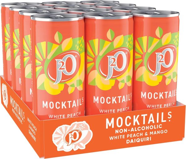 J2O Mocktail Peach and Mango Daiquiri, 250ml Can (Pack of 12)