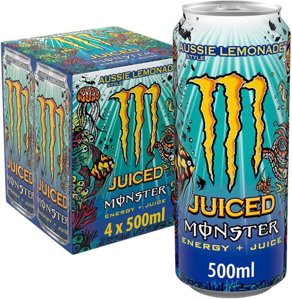 Monster Energy Aussie Style Lemonade, 4 x 500 ml